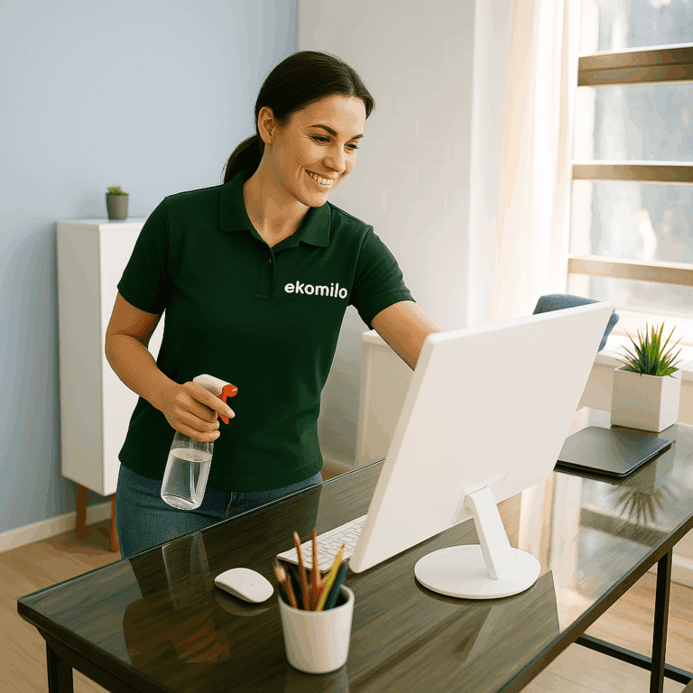 Doświadczony zespół Ekomilo przy sprzątaniu biur Warszawa – ekologiczne czyszczenie biurowców w Warszawie