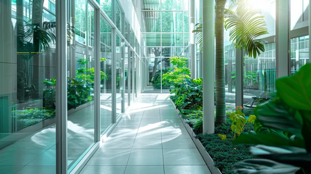 Zimowy ogród w biurze